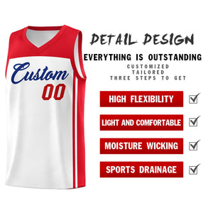 Custom White Red Classic Sets Sports Uniform Basketball Jersey