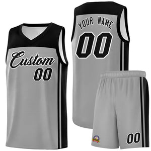 Custom Grey Black Classic Sets Sports Uniform Basketball Jersey