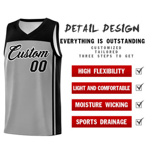 Custom Grey Black Classic Sets Sports Uniform Basketball Jersey