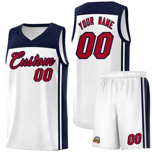 Custom White Navy Classic Sets Sports Uniform Basketball Jersey