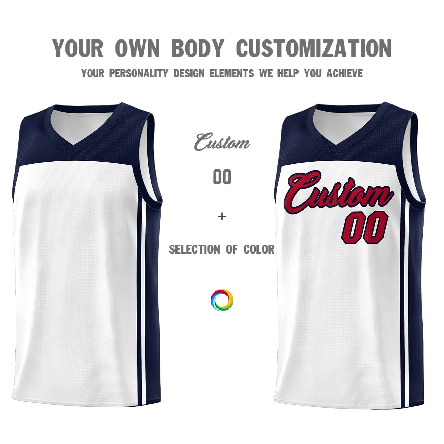 Custom White Navy Classic Sets Sports Uniform Basketball Jersey