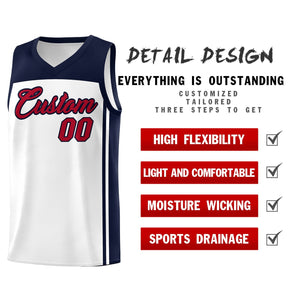 Custom White Navy Classic Sets Sports Uniform Basketball Jersey