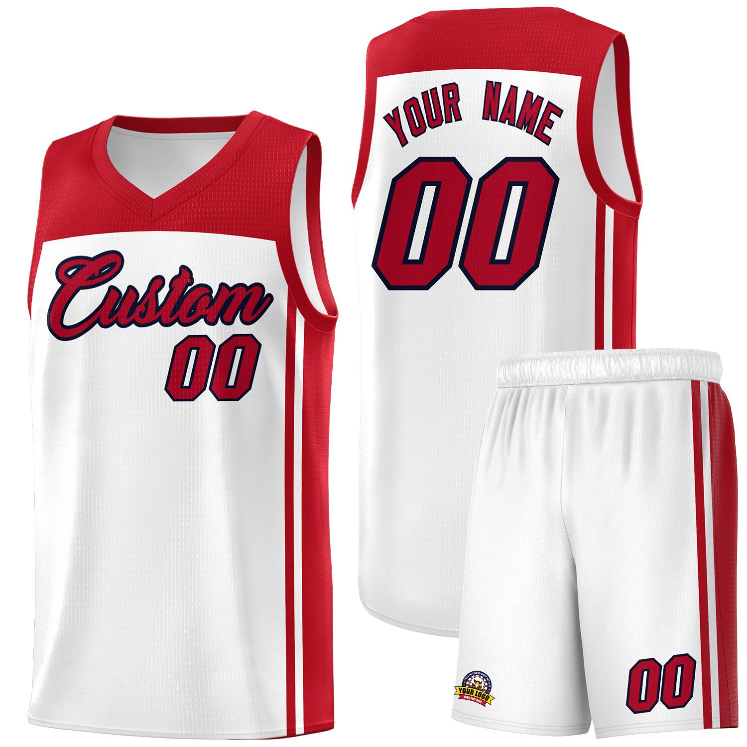 Custom White Red Classic Sets Sports Uniform Basketball Jersey