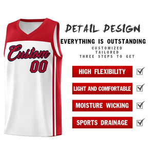 Custom White Red Classic Sets Sports Uniform Basketball Jersey