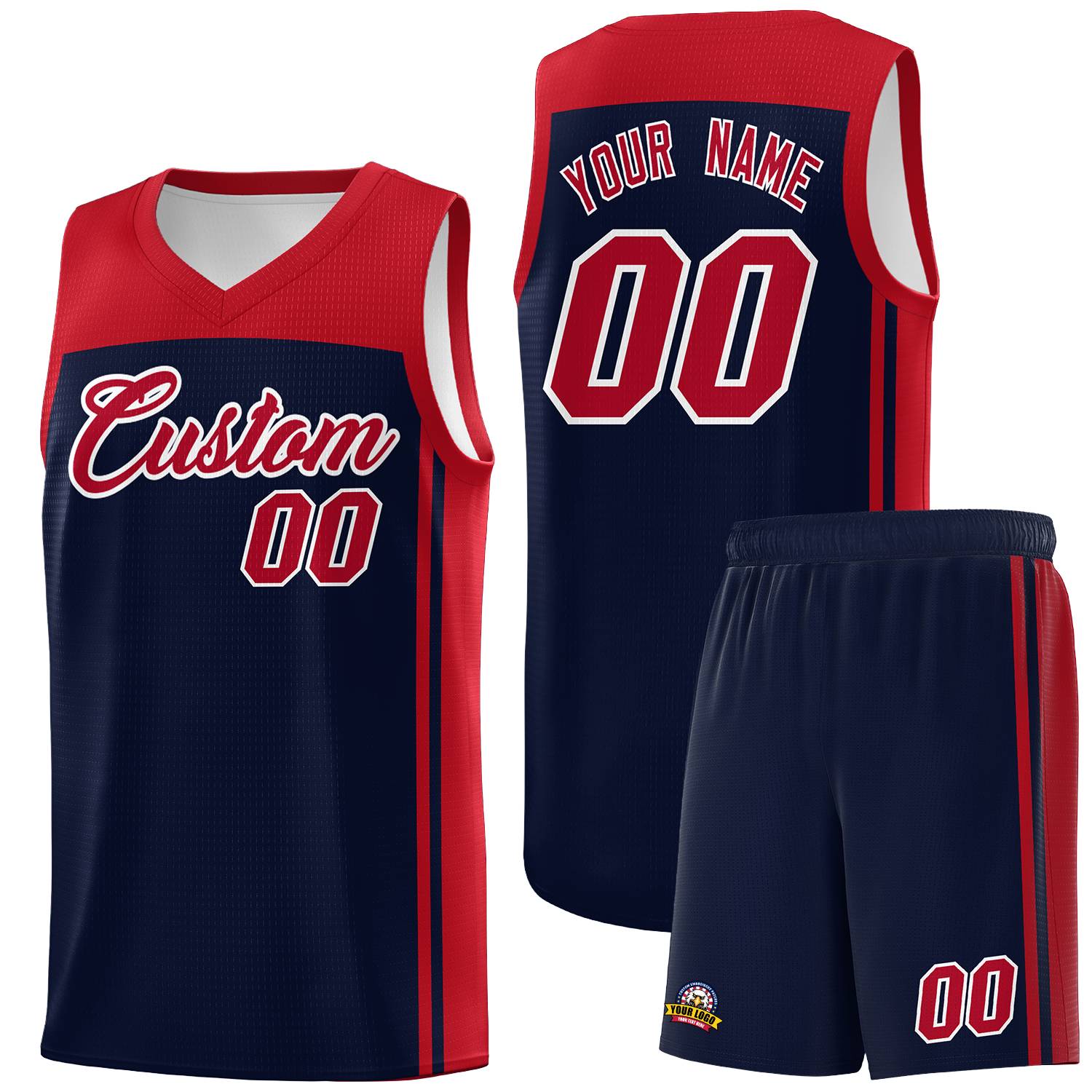 Custom Navy Red Classic Sets Sports Uniform Basketball Jersey