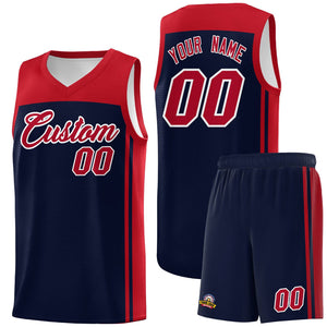 Custom Navy Red Classic Sets Sports Uniform Basketball Jersey