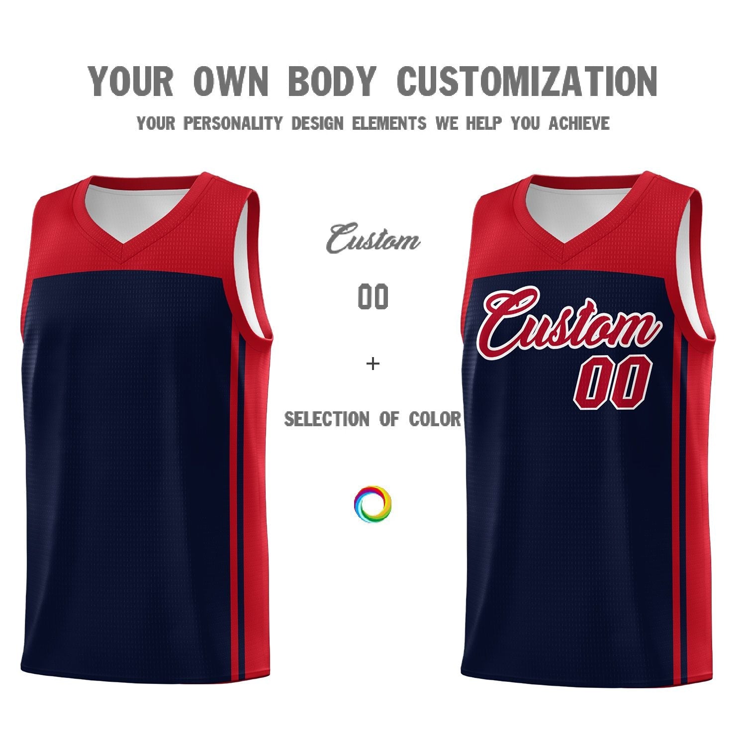 Custom Navy Red Classic Sets Sports Uniform Basketball Jersey