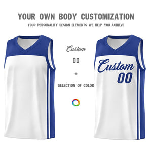 Custom White Royal Classic Sets Sports Uniform Basketball Jersey