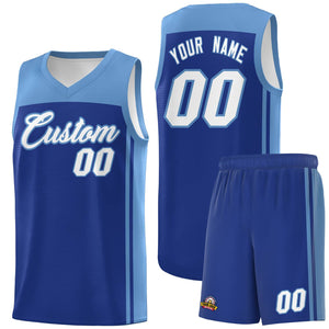 Custom Royal Light Blue Classic Sets Sports Uniform Basketball Jersey