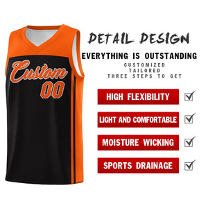 Custom Black Orange Classic Sets Sports Uniform Basketball Jersey