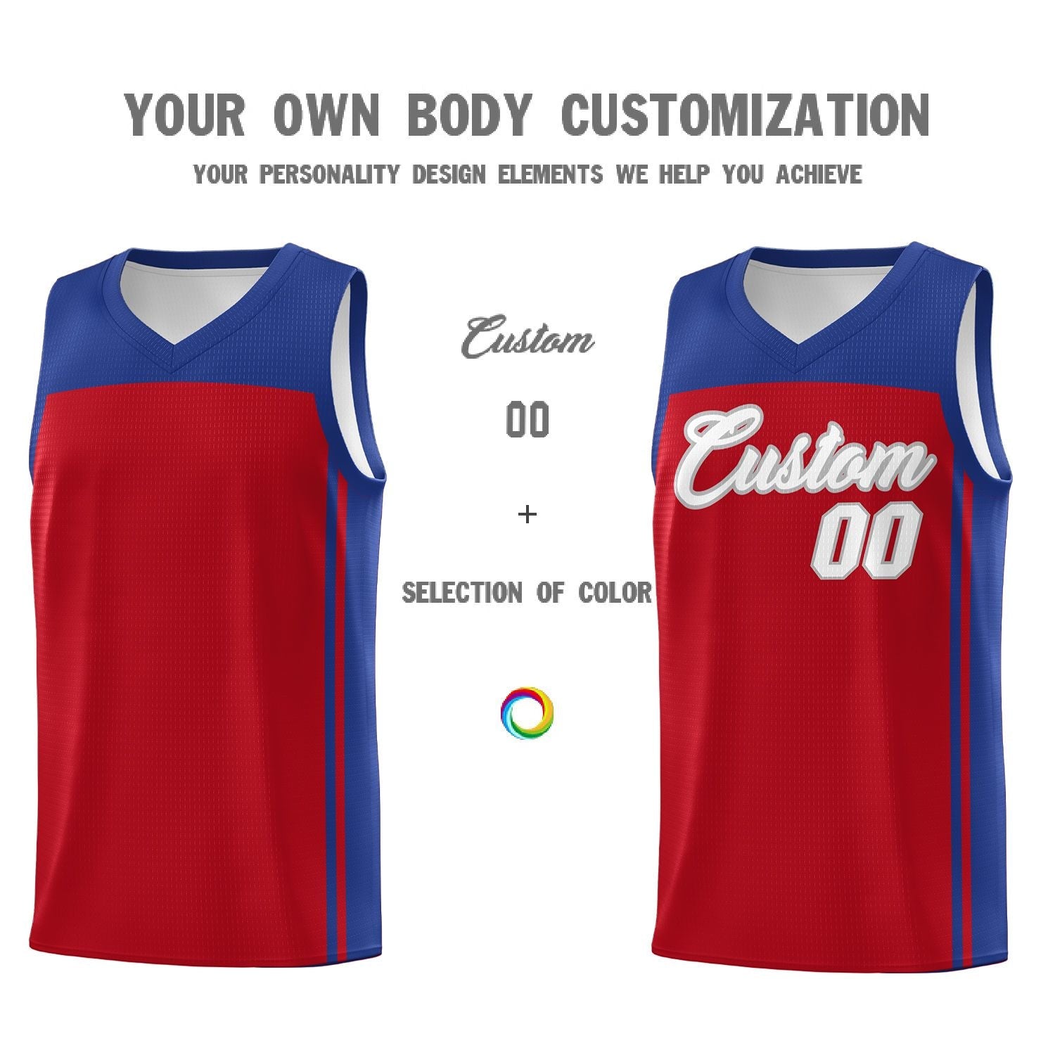 Custom Red Royal Classic Sets Sports Uniform Basketball Jersey