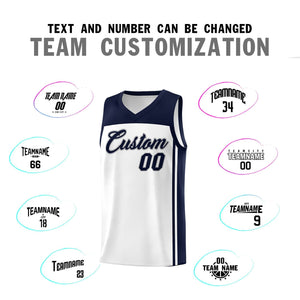 Custom White Navy Classic Sets Sports Uniform Basketball Jersey