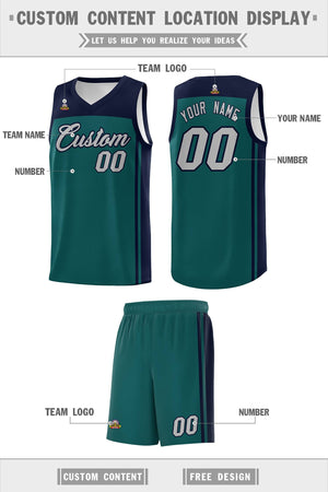 Custom Midnight Green Navy Classic Sets Sports Uniform Basketball Jersey