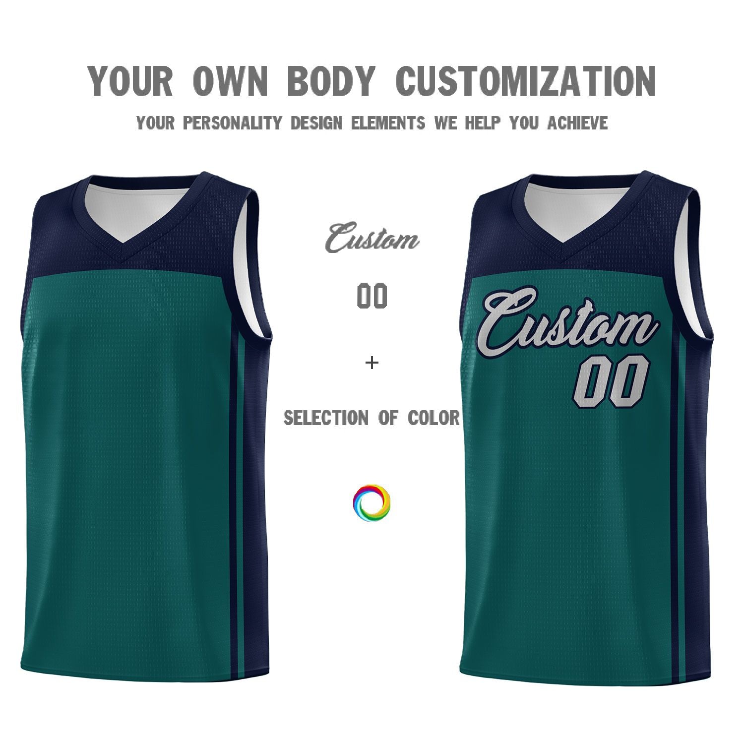 Custom Midnight Green Navy Classic Sets Sports Uniform Basketball Jersey