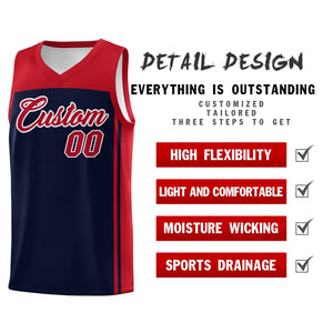 Custom Navy Red Classic Sets Sports Uniform Basketball Jersey