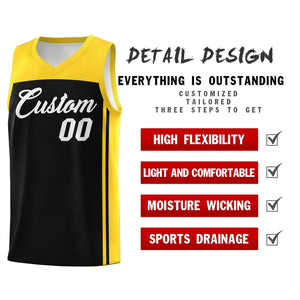 Custom Black Gold Classic Sets Sports Uniform Basketball Jersey