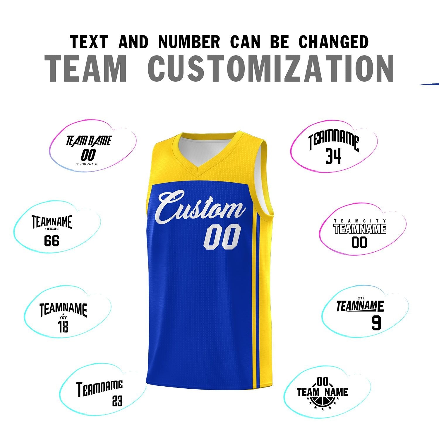 Custom Royal Gold Classic Sets Sports Uniform Basketball Jersey