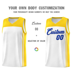 Custom White Gold Classic Sets Sports Uniform Basketball Jersey