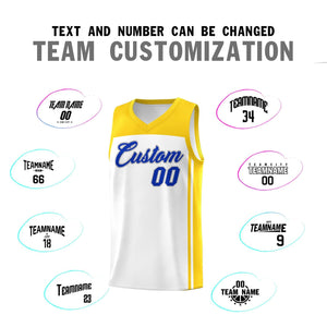 Custom White Gold Classic Sets Sports Uniform Basketball Jersey