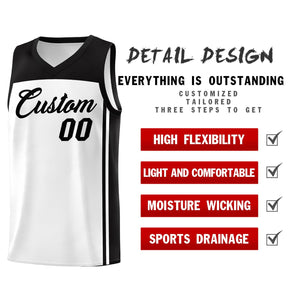 Custom White Black Classic Sets Sports Uniform Basketball Jersey