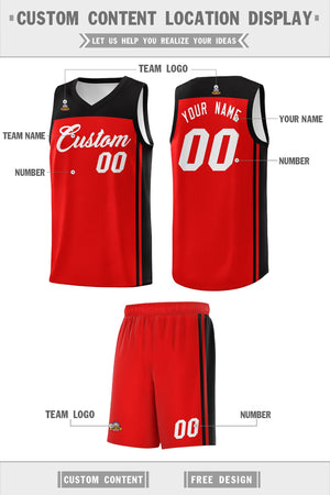 Custom Red Black Classic Sets Sports Uniform Basketball Jersey