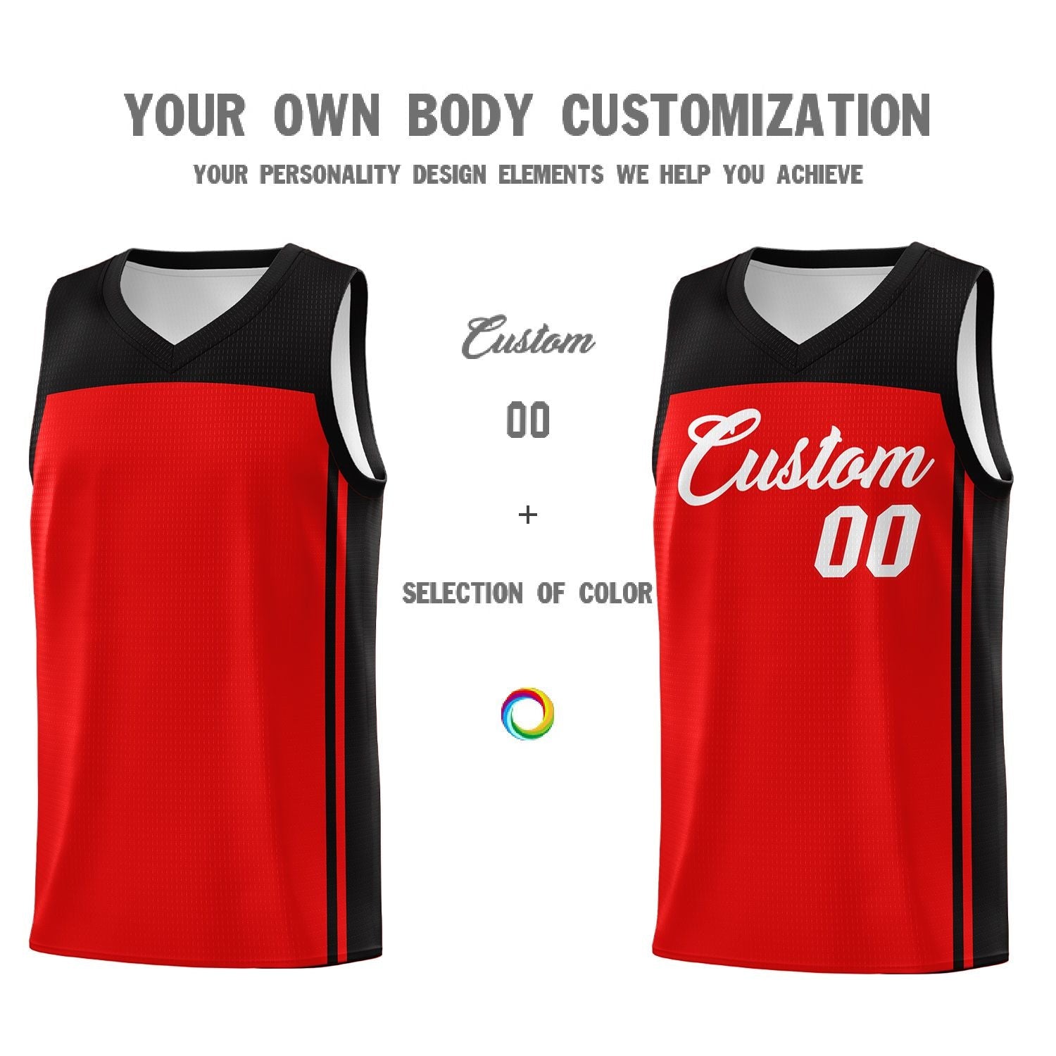 Custom Red Black Classic Sets Sports Uniform Basketball Jersey