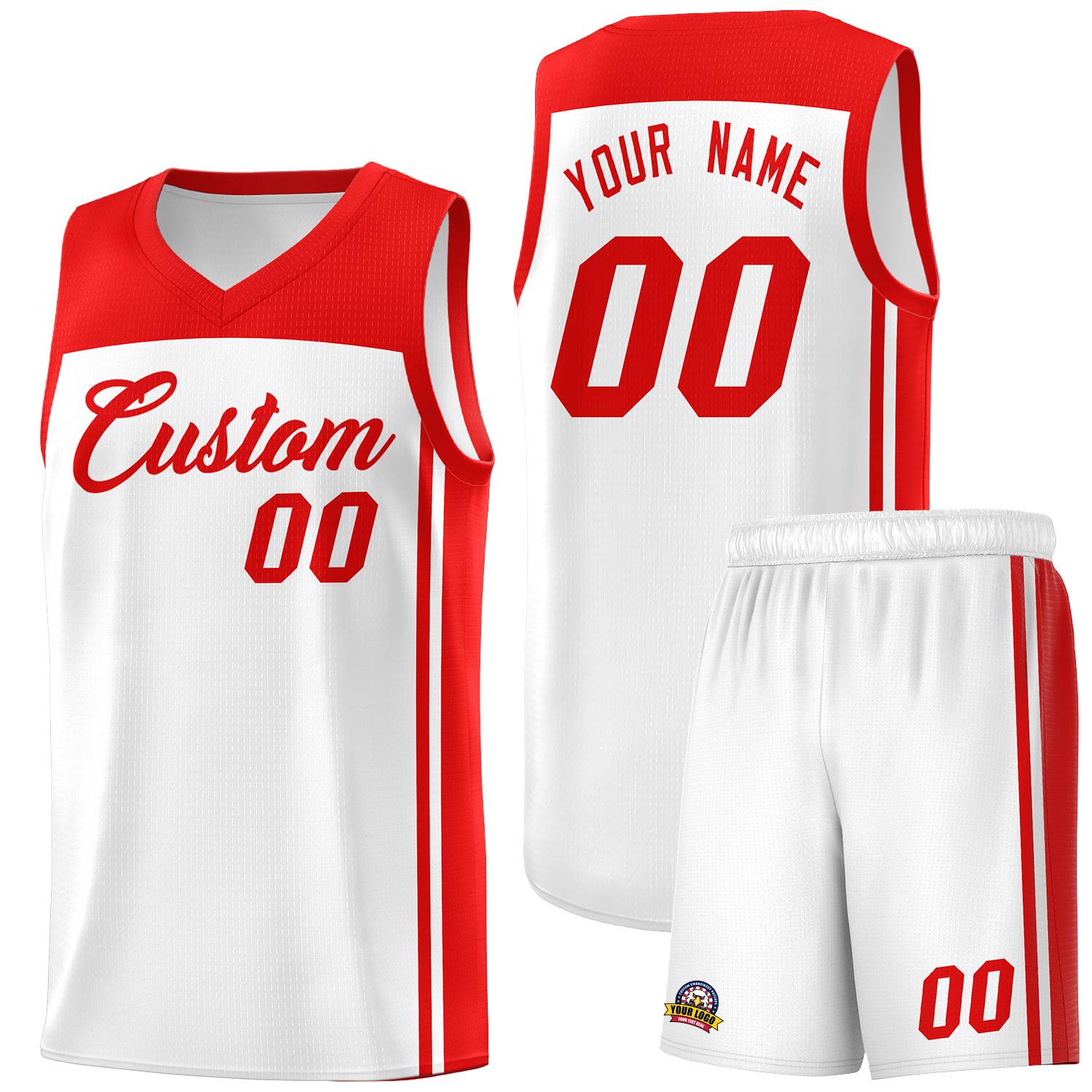 Custom White Red Classic Sets Sports Uniform Basketball Jersey