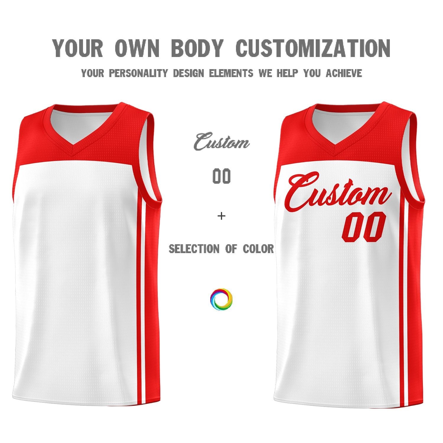 Custom White Red Classic Sets Sports Uniform Basketball Jersey