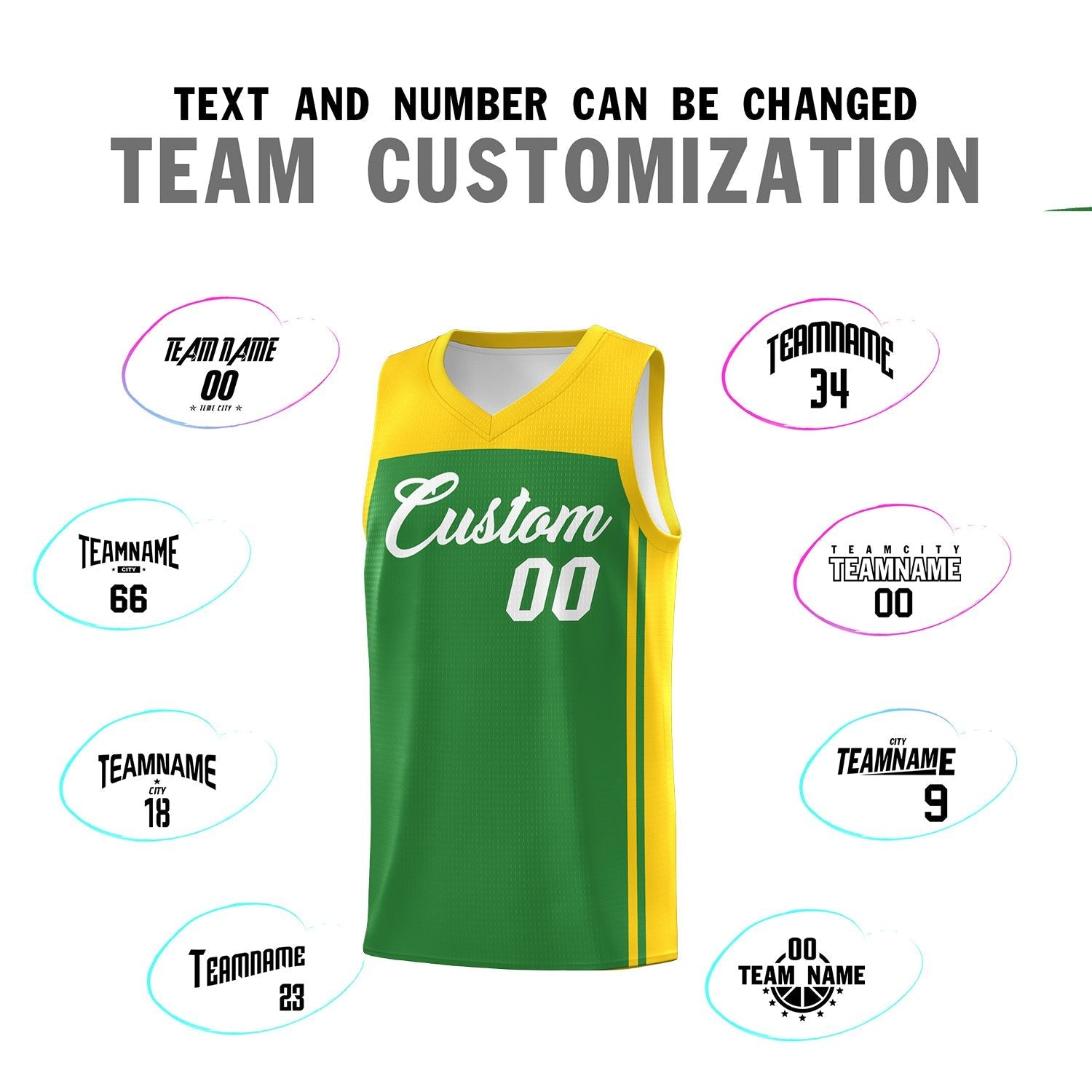 Custom Kelly Green Gold Classic Sets Sports Uniform Basketball Jersey