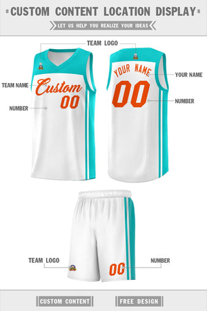 Custom White Bright Green Classic Sets Sports Uniform Basketball Jersey