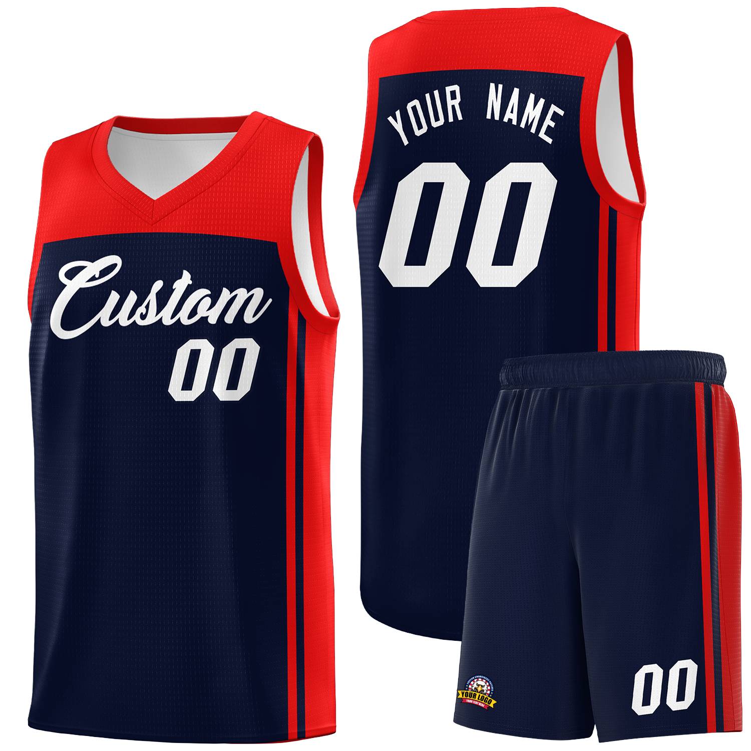 Custom Navy Red Classic Sets Sports Uniform Basketball Jersey