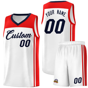 Custom White Navy Classic Sets Sports Uniform Basketball Jersey