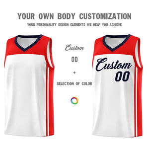 Custom White Navy Classic Sets Sports Uniform Basketball Jersey