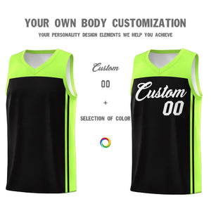 Custom Black Neon Green Classic Sets Sports Uniform Basketball Jersey