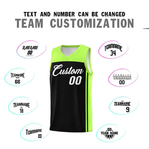 Custom Black Neon Green Classic Sets Sports Uniform Basketball Jersey