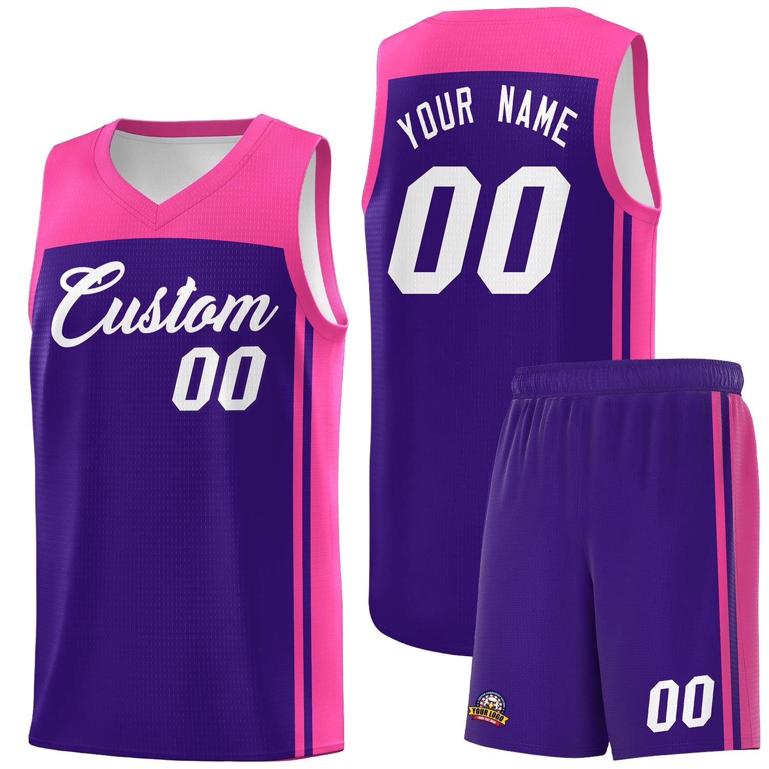 Custom Purple Pink Classic Sets Sports Uniform Basketball Jersey