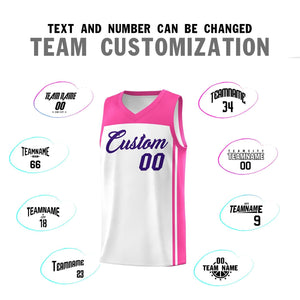 Custom White Pink Classic Sets Sports Uniform Basketball Jersey