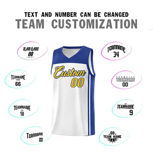 Custom White Royal Classic Sets Sports Uniform Basketball Jersey