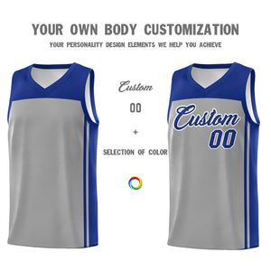 Custom Grey Navy Classic Sets Sports Uniform Basketball Jersey