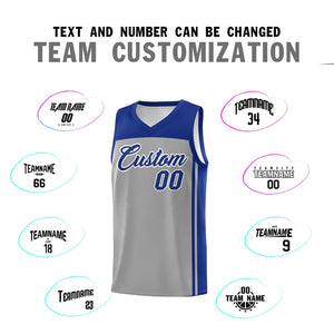 Custom Grey Navy Classic Sets Sports Uniform Basketball Jersey