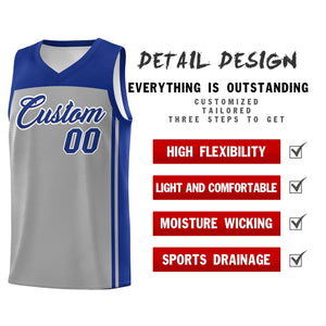 Custom Grey Navy Classic Sets Sports Uniform Basketball Jersey