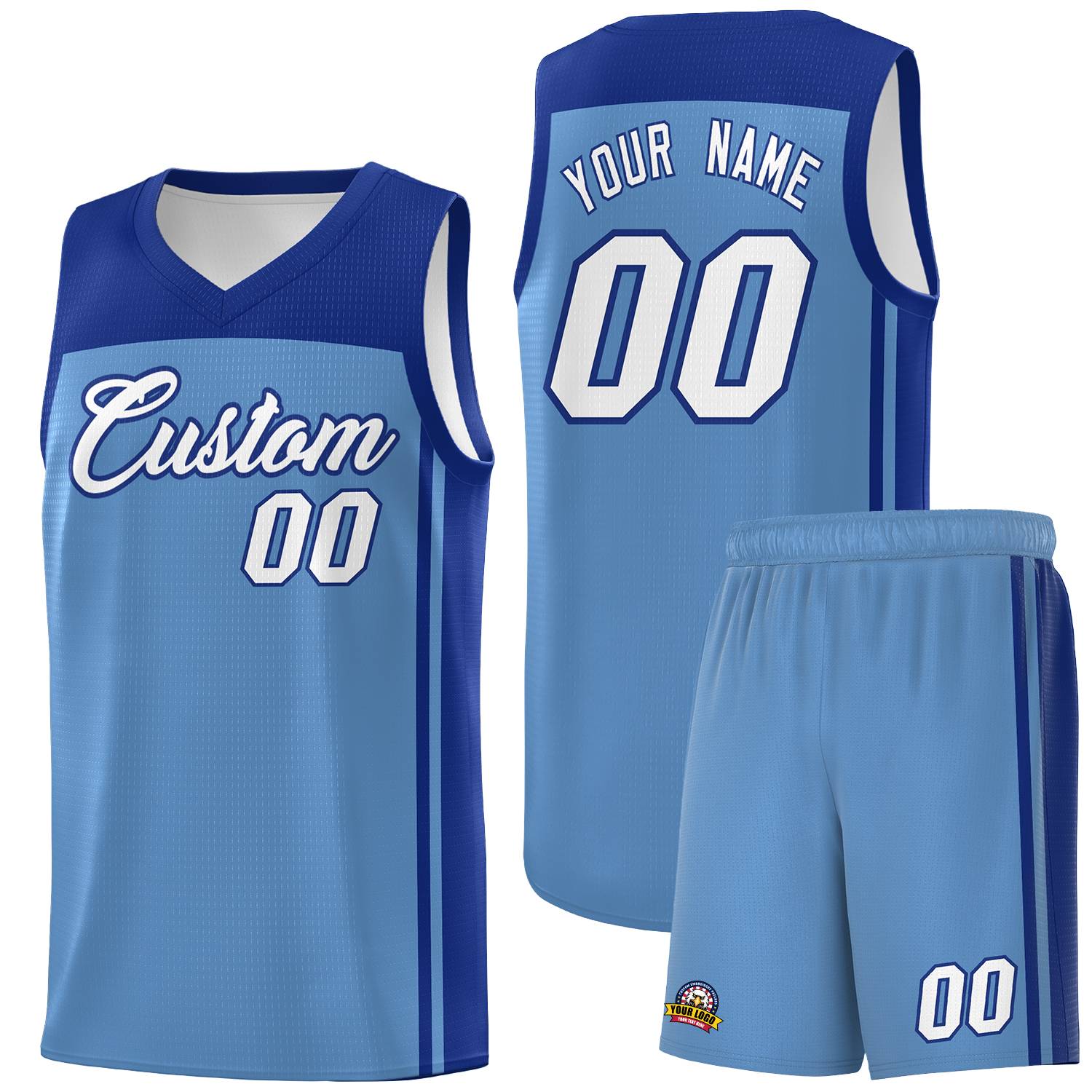 Custom Light Blue Royal Classic Sets Sports Uniform Basketball Jersey