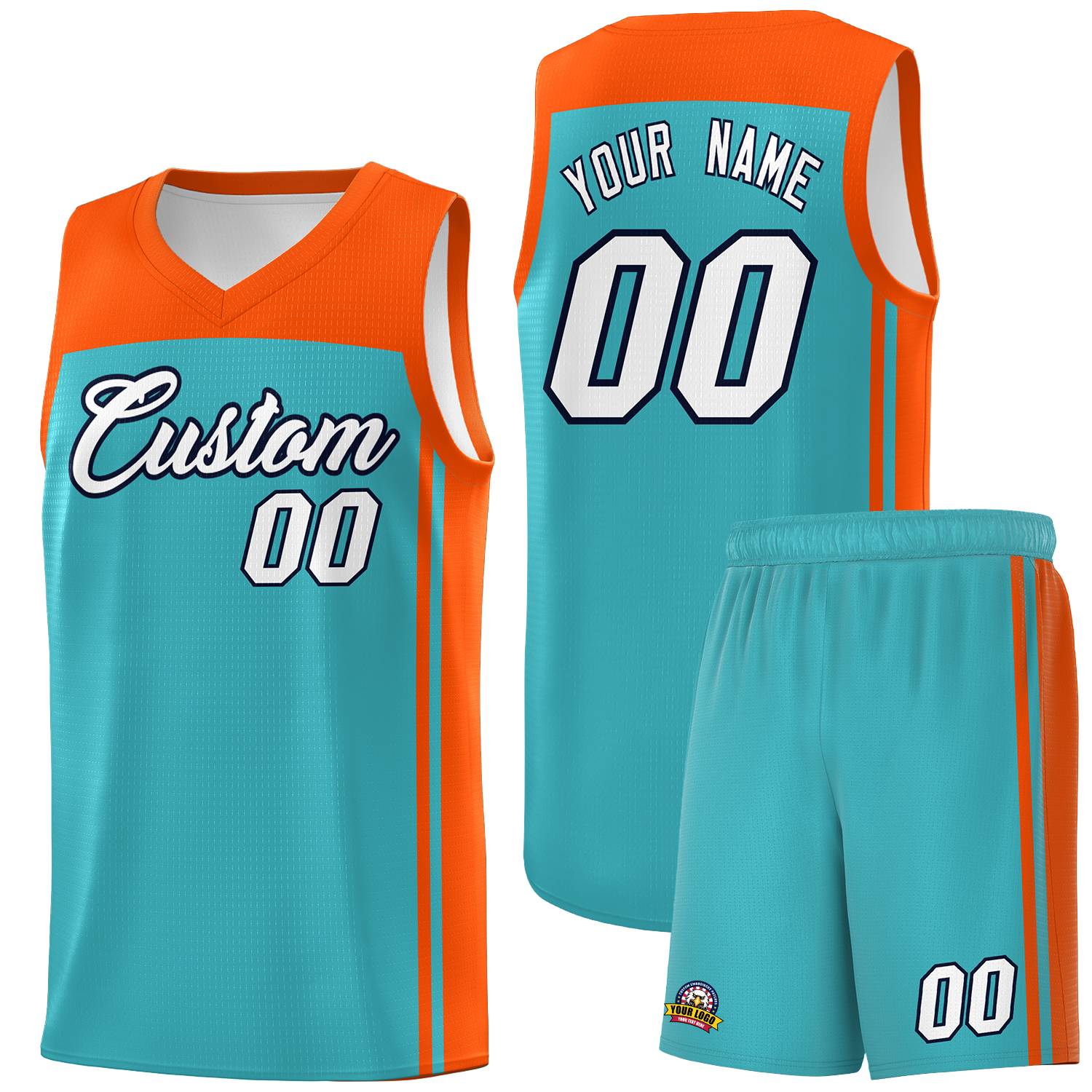 Custom Bright Green Orange Classic Sets Sports Uniform Basketball Jersey