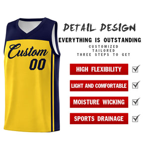 Custom Gold Navy Classic Sets Sports Uniform Basketball Jersey