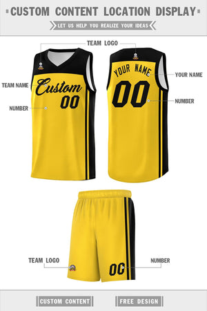 Custom Gold Black Classic Sets Sports Uniform Basketball Jersey