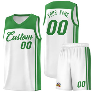 Custom White Kelly Green Classic Sets Sports Uniform Basketball Jersey