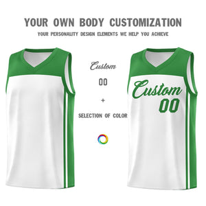 Custom White Kelly Green Classic Sets Sports Uniform Basketball Jersey