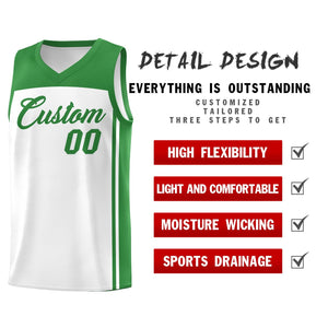 Custom White Kelly Green Classic Sets Sports Uniform Basketball Jersey