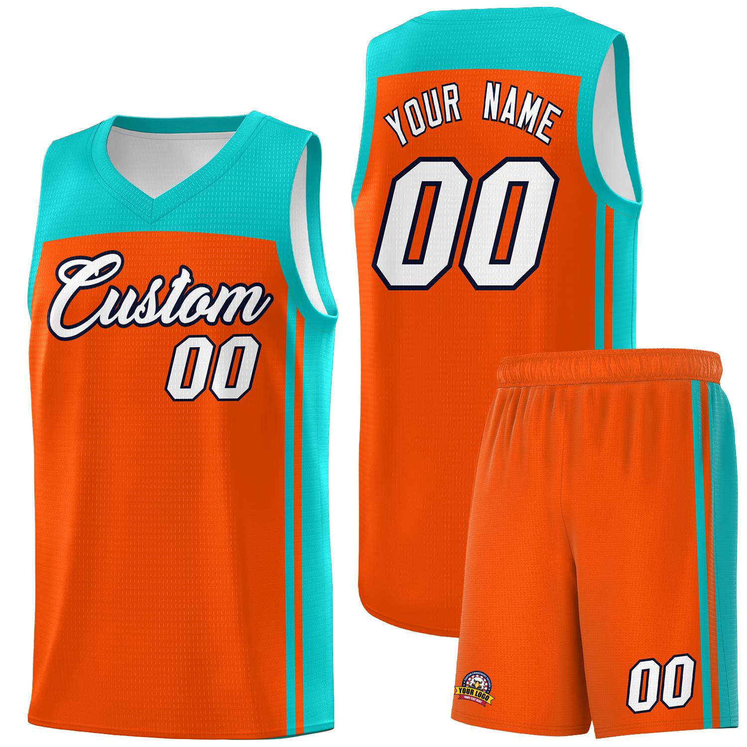 Custom Orange Bright Green Classic Sets Sports Uniform Basketball Jersey