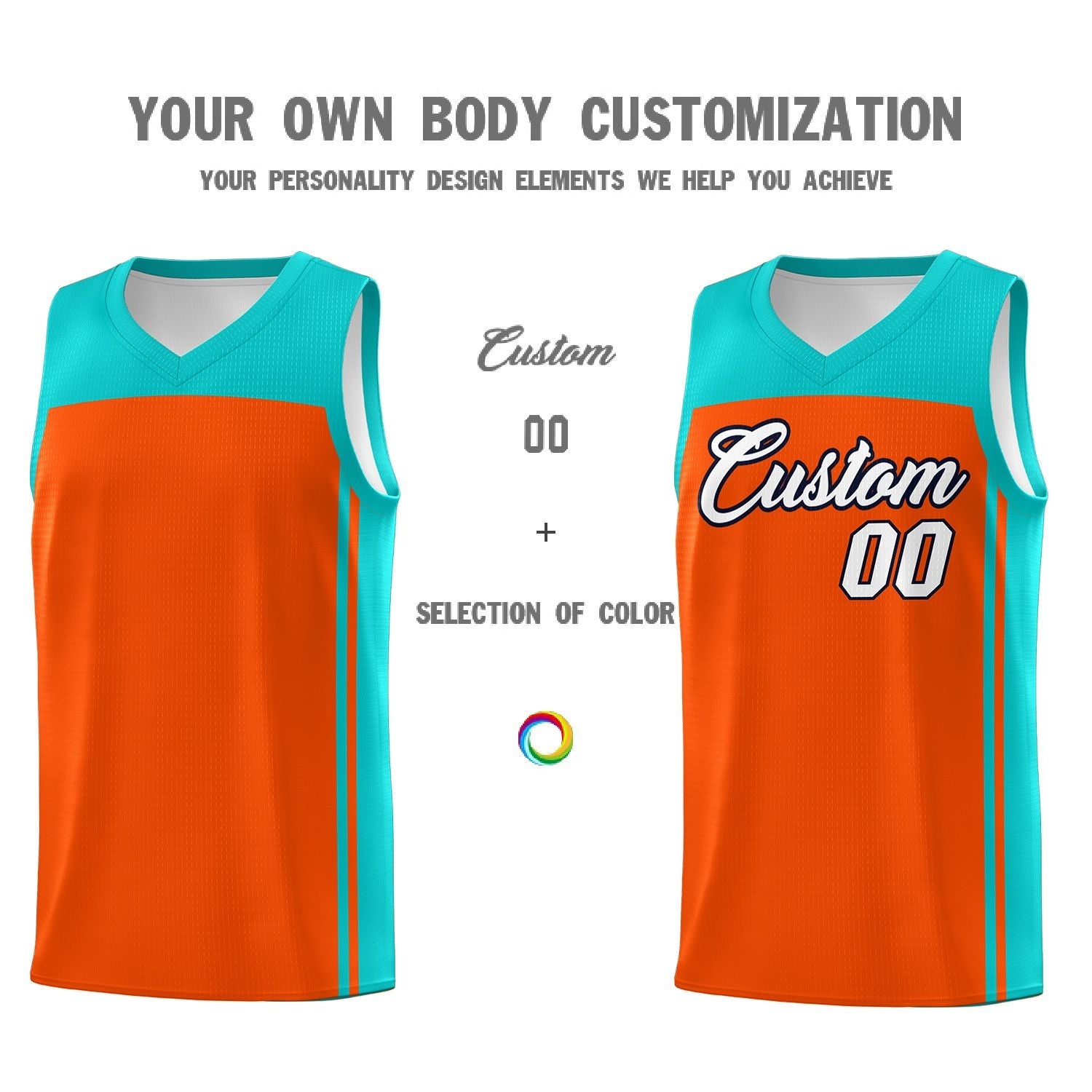 Custom Orange Bright Green Classic Sets Sports Uniform Basketball Jersey